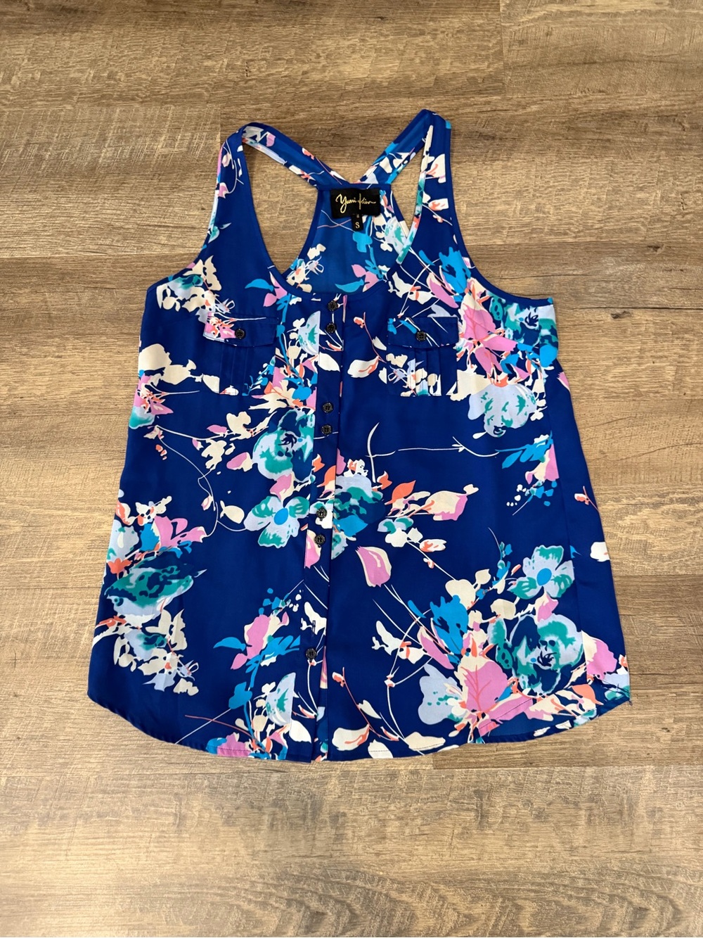 Yumi Kim Royal Blue Floral Racerback Camisole